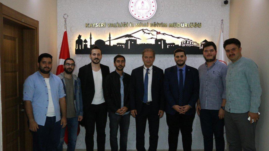 Kayseri Milli Türk Talebe Birliği Şube Başkanı Akın KAYA ve Şube Yönetimi İl Milli Eğitim Müdürümüz Sayın Celalettin EKİNCİ'yi makamında ziyaret ettiler.