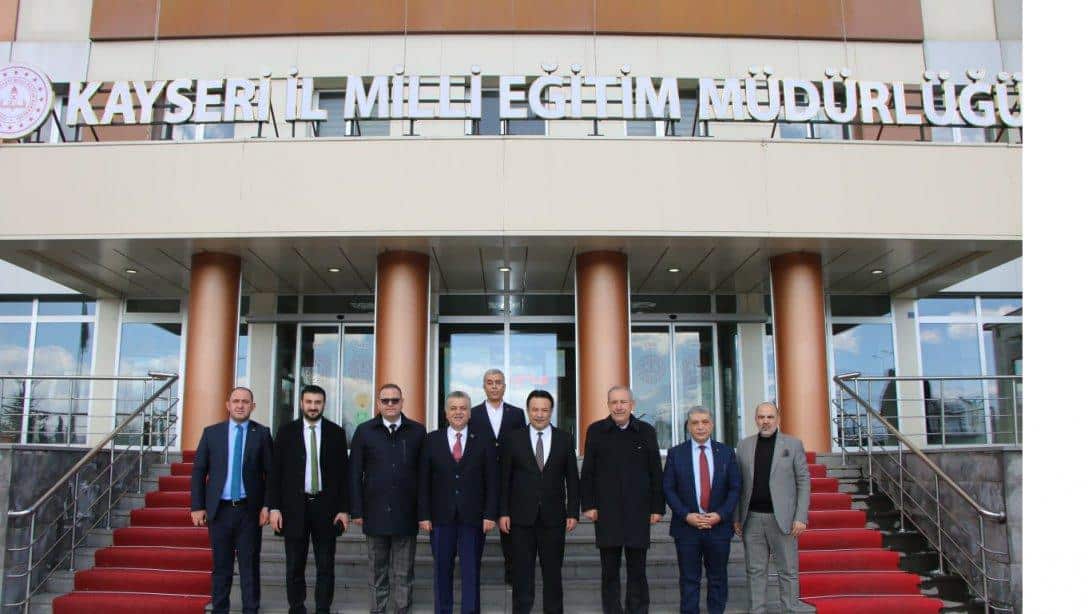 Milliyetçi Hareket Partisi (MHP) Kayseri İl Başkanı Sayın Adnan İncetoprak ve Yönetim Kurulu Üyeleri İl Millî Eğitim Müdürümüz Sayın Bahameddin Karaköse'ye hayırlı olsun ziyaretinde bulundular.