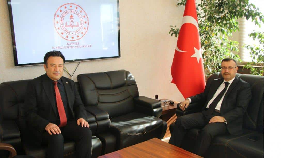 Kayseri Cumhuriyet Başsavcısı Sayın Habib KORKMAZ İl Millî Eğitim Müdürümüz Sayın Bahameddin KARAKÖSE'ye ziyarette bulundu.