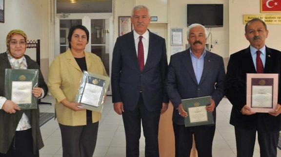 İl Milli Eğitim Müdürümüz Osman ELMALI Emekli Öğretmenlerin Hizmet Şeref Belge Törenine Katıldı.