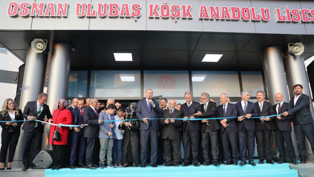 Cumhurbaşkanımız Sayın Recep Tayyip ERDOĞAN, Osman Ulubaş Köşk Anadolu Lisesi ile Yapımı Tamamlanan 14 Tane Eğitim Kurumunun Toplu Açılışlarını Gerçekleştirdi.