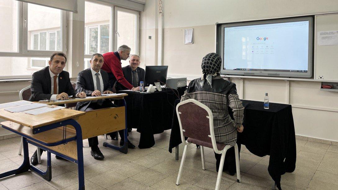 2023 Mart Sözleşmeli Öğretmen Alımı Sözlü Sınavları Erciyes Mesleki ve Teknik Anadolu Lisesinde yapılmaya başladı.
