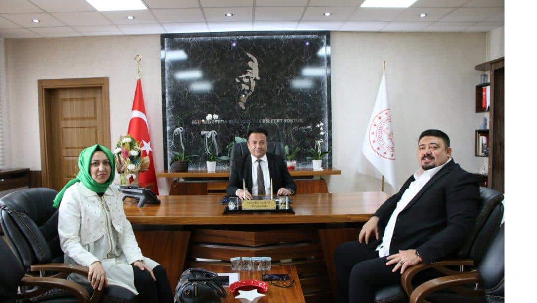 İl Millî Eğitim Müdürümüz Bahameddin Karaköse HAGİAD Genç İş Adamları Derneği Başkanı Fatih Erkan'ı kabul etti.