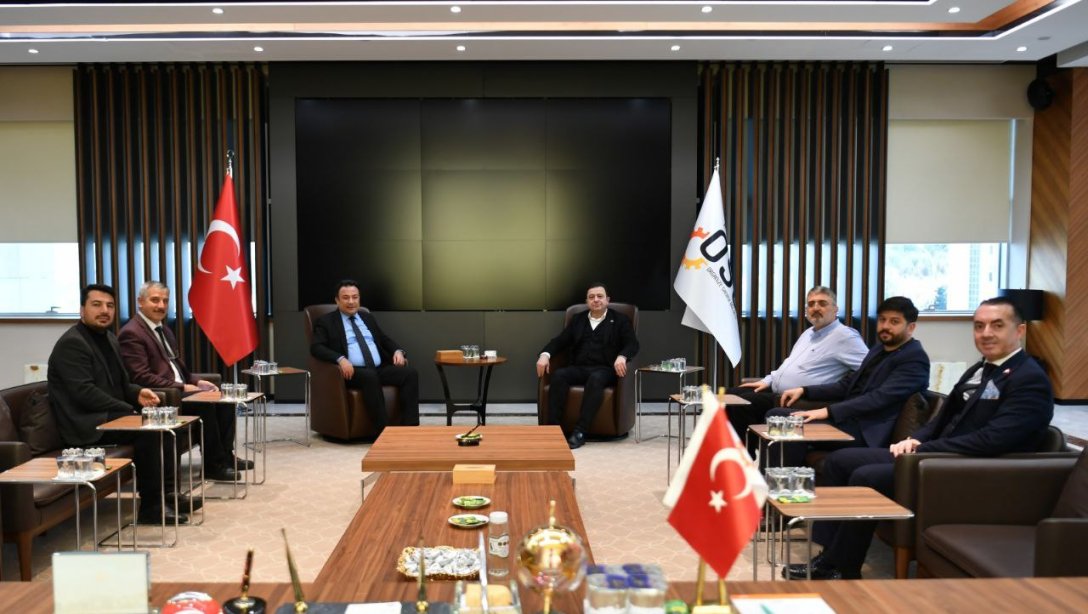 İl Millî Eğitim Müdürümüz Bahameddin Karaköse, Organize Sanayi Başkanı Mehmet Yalçın'a nezaket ziyaretinde bulundu